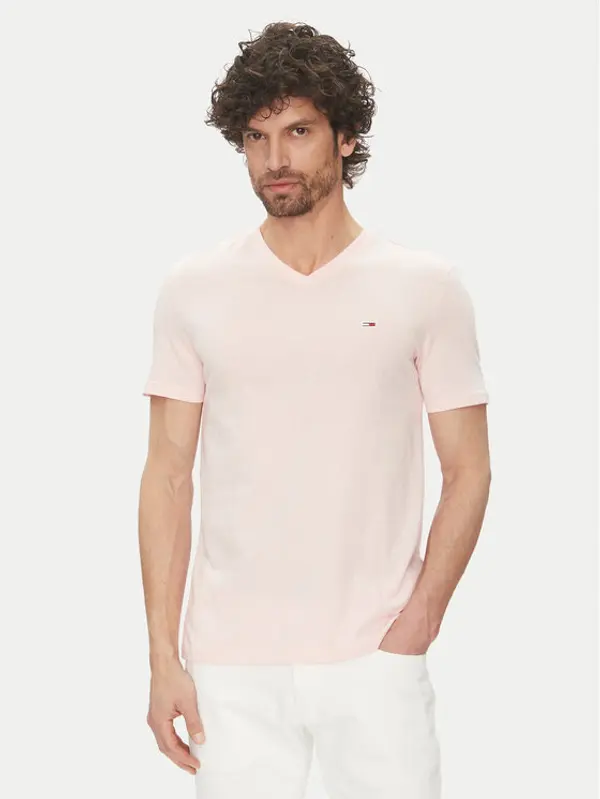 Tommy Jeans Tommy Jeans T-shirt Jaspe DM0DM20364 Ružičasta Slim Fit