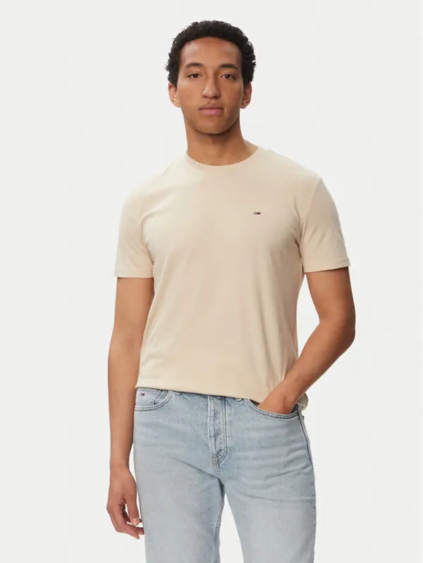 Tommy Jeans Tommy Jeans T-shirt Jaspe Htr Tee Ext DM0DM20363 Bež Slim Fit