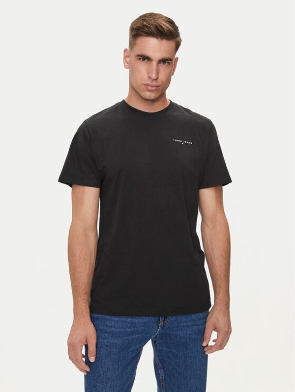Tommy Jeans Tommy Jeans T-shirt Linear Chest DM0DM18555 Crna Slim Fit
