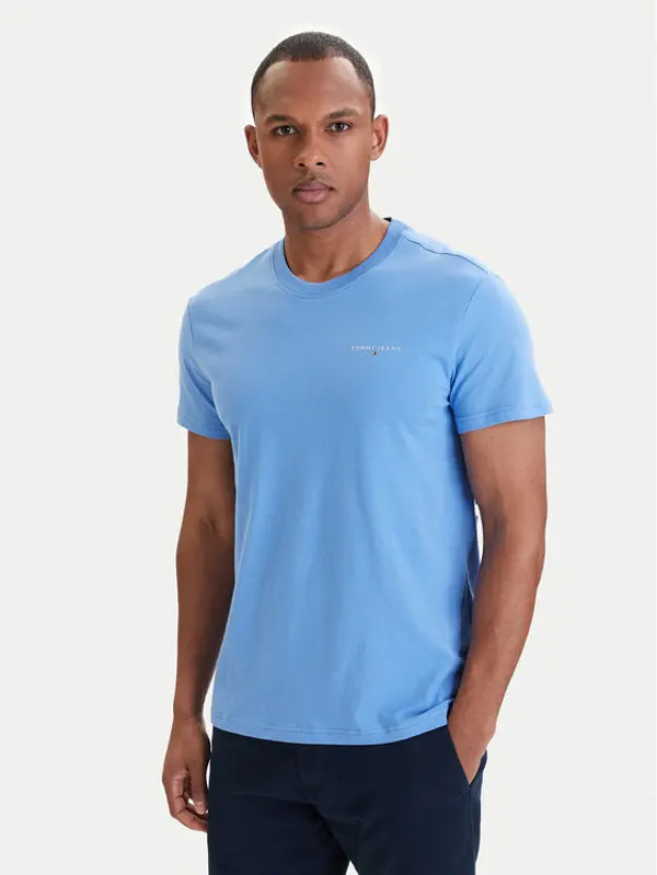 Tommy Jeans Tommy Jeans T-shirt Linear Chest DM0DM21780 Plava Slim Fit