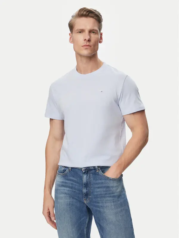 Tommy Jeans Tommy Jeans T-shirt Linear Chest DM0DM21780 Svijetlo plava Slim Fit