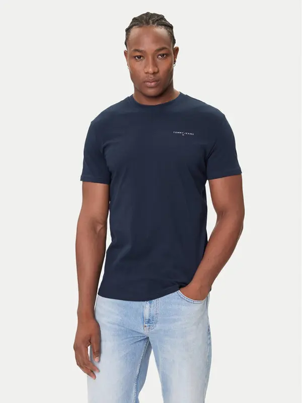 Tommy Jeans Tommy Jeans T-shirt Linear Chest DM0DM21780 Tamnoplava Slim Fit