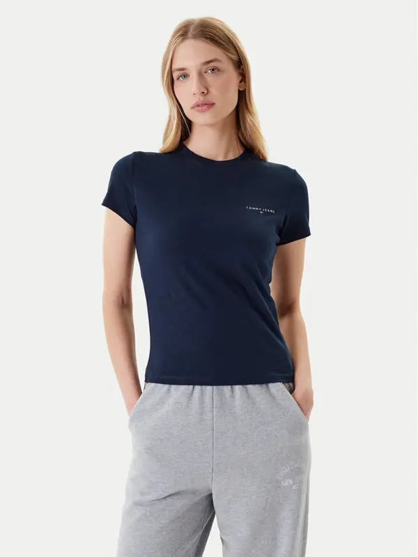 Tommy Jeans Tommy Jeans T-shirt Linear DW0DW21164 Tamnoplava Slim Fit