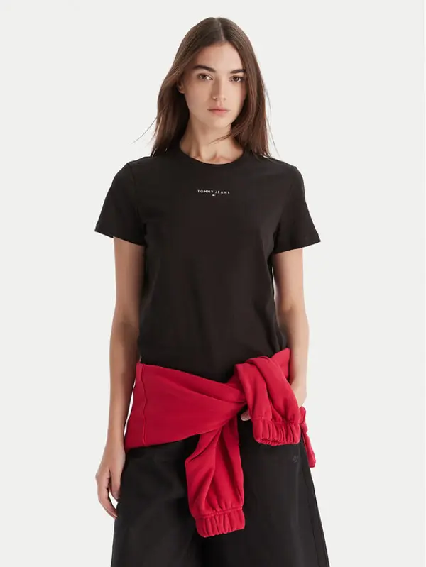 Tommy Jeans Tommy Jeans T-shirt Linear DW0DW21964 Crna Regular Fit
