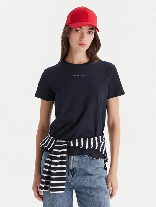 Tommy Jeans Tommy Jeans T-shirt Linear DW0DW21964 Tamnoplava Regular Fit