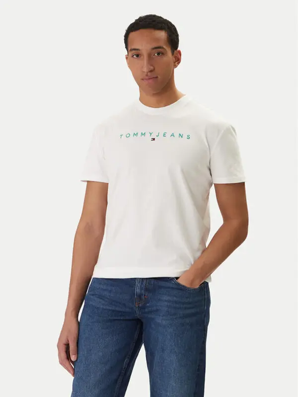 Tommy Jeans Tommy Jeans T-shirt Linear Logo DM0DM20744 Bijela Regular Fit