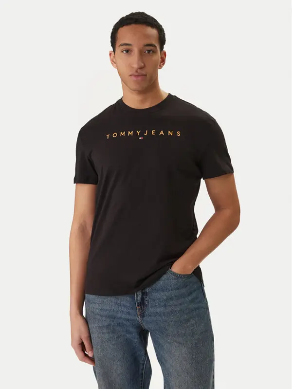 Tommy Jeans Tommy Jeans T-shirt Linear Logo DM0DM20744 Crna Regular Fit