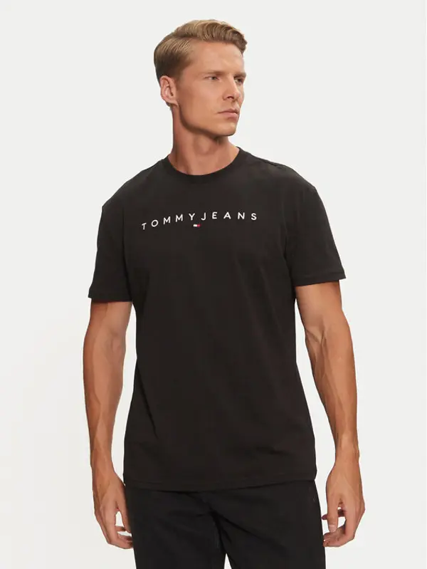 Tommy Jeans Tommy Jeans T-shirt Linear Logo DM0DM20744 Crna Regular Fit