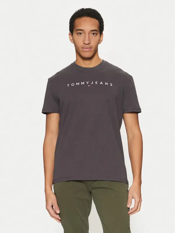 Tommy Jeans Tommy Jeans T-shirt Linear Logo DM0DM20744 Siva Regular Fit