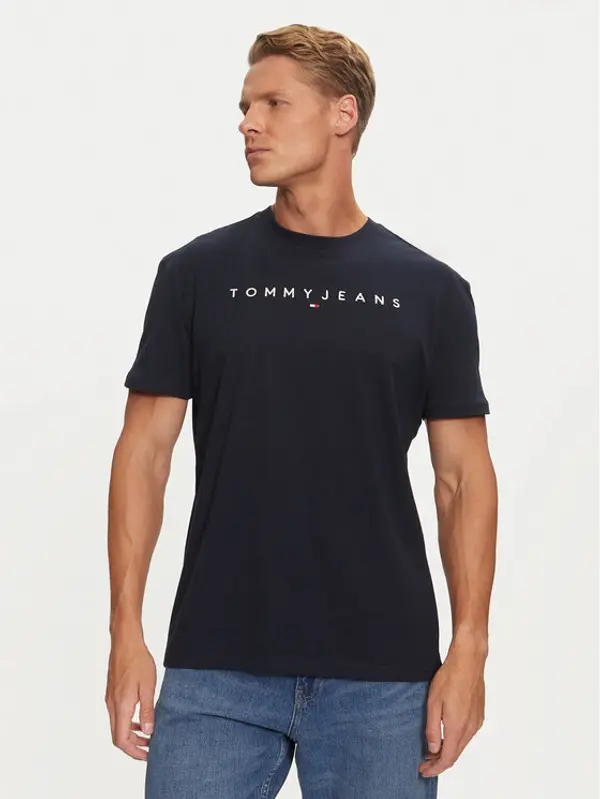 Tommy Jeans Tommy Jeans T-shirt Linear Logo DM0DM20744 Tamnoplava Regular Fit