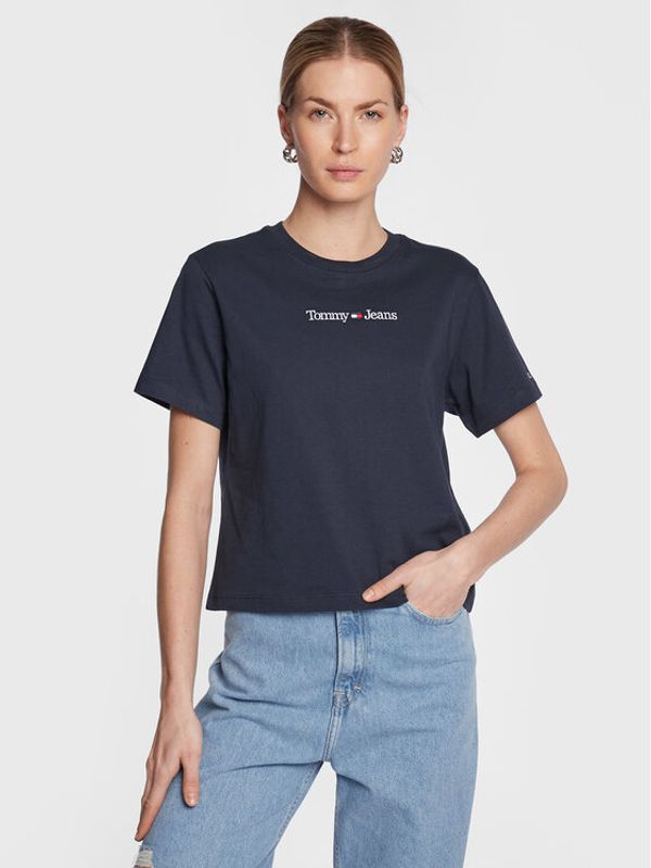 Tommy Jeans Tommy Jeans T-shirt Serif Linear DW0DW15049 Tamnoplava Regular Fit