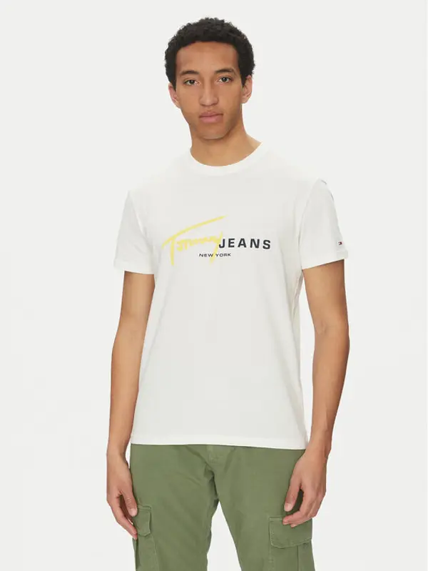Tommy Jeans Tommy Jeans T-shirt Signature Dna DM0DM20817 Bijela Regular Fit