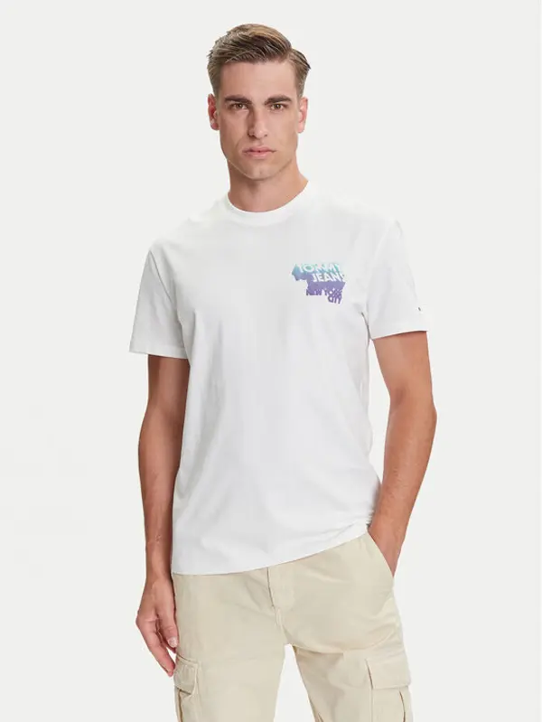 Tommy Jeans Tommy Jeans T-shirt Stack Backprint DM0DM21589 Bijela Regular Fit
