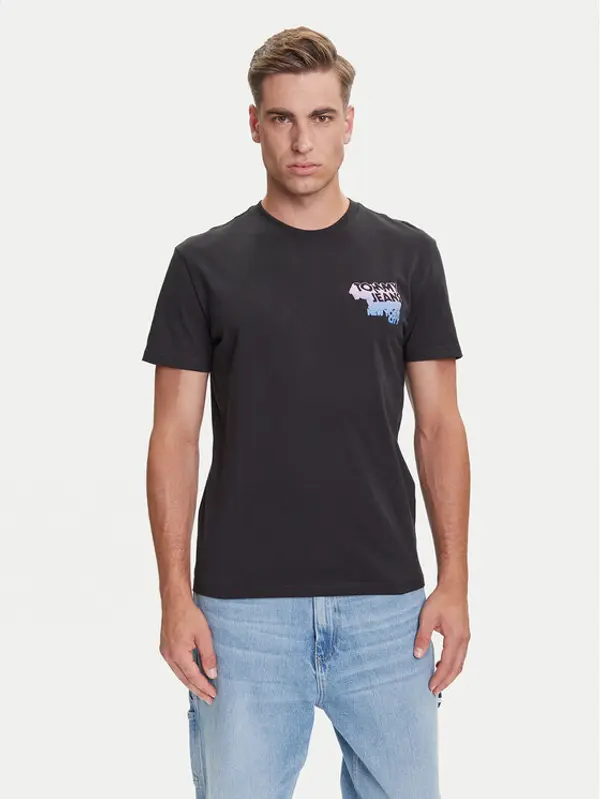 Tommy Jeans Tommy Jeans T-shirt Stack Backprint DM0DM21589 Crna Regular Fit