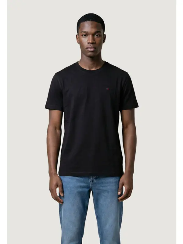 Tommy Jeans Tommy Jeans T-shirt Tjm Reg Sflag Ss Tee Ext DM0DM22504 Crna Regular Fit