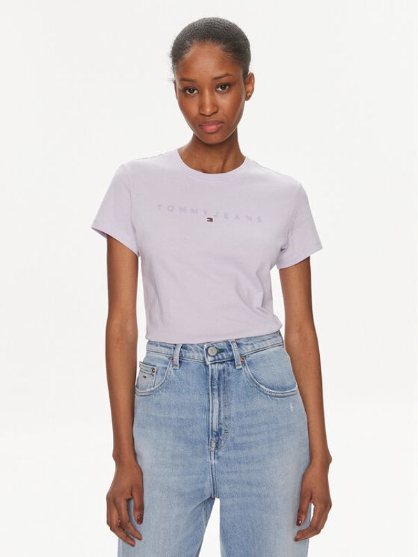 Tommy Jeans Tommy Jeans T-shirt Tonal Linear DW0DW17827 Ljubičasta Slim Fit