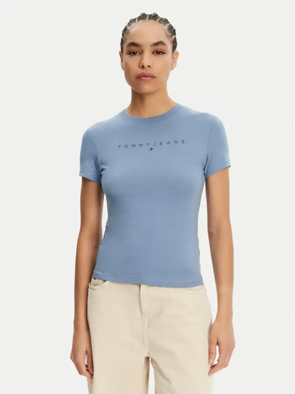 Tommy Jeans Tommy Jeans T-shirt Tonal Linear DW0DW20315 Plava Slim Fit