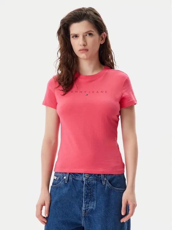 Tommy Jeans Tommy Jeans T-shirt Tonal Linear DW0DW20315 Ružičasta Slim Fit