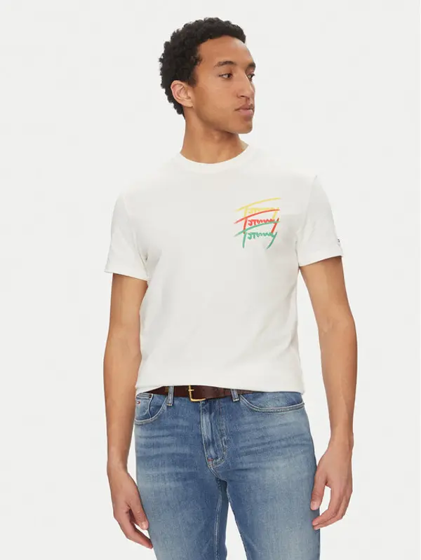 Tommy Jeans Tommy Jeans T-shirt Twisted Signature DM0DM20771 Bijela Regular Fit