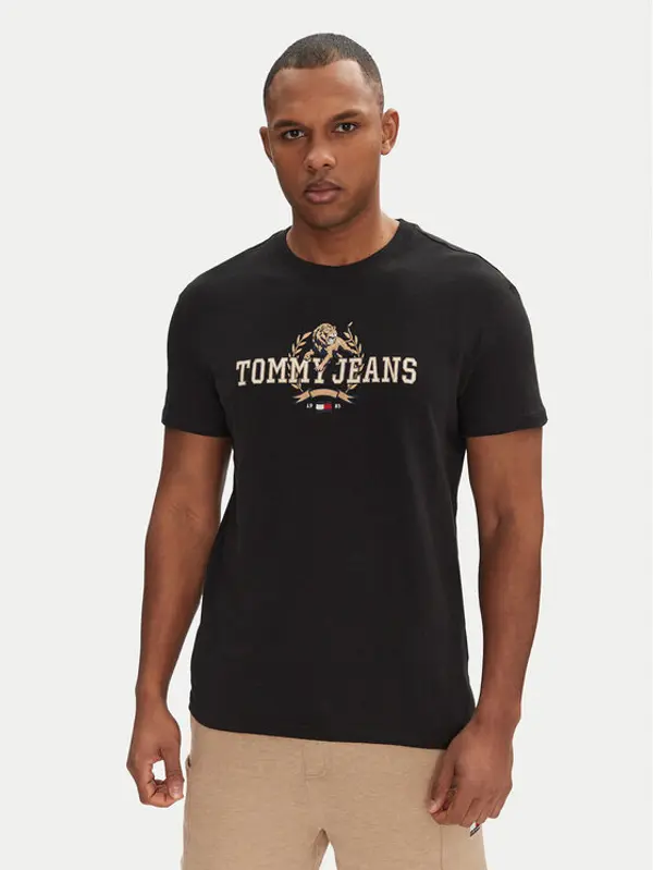 Tommy Jeans Tommy Jeans T-shirt Varsity DM0DM20818 Crna Regular Fit