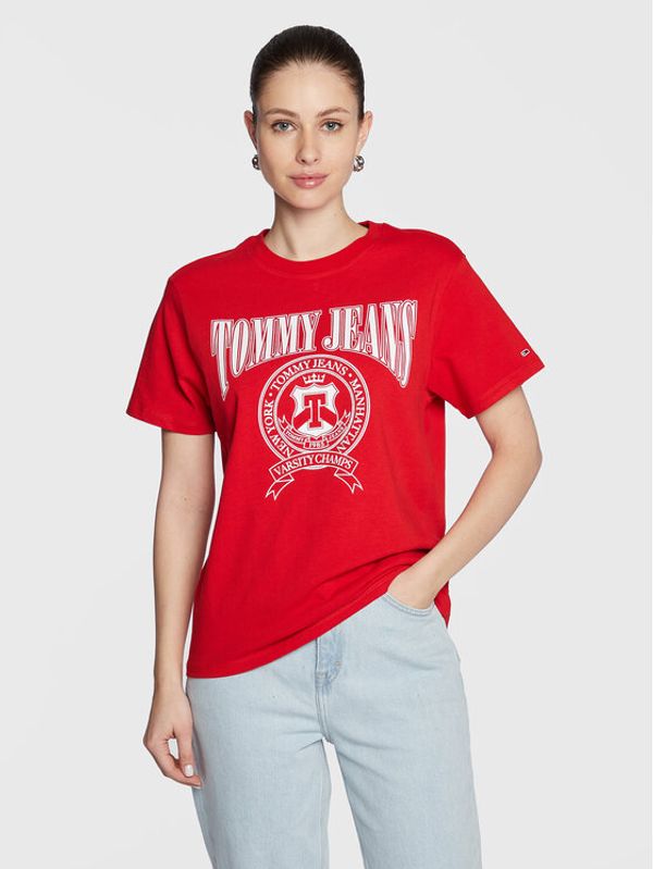Tommy Jeans Tommy Jeans T-shirt Varsity DW0DW14919 Crvena Loose Fit