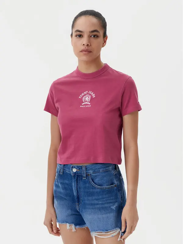 Tommy Jeans Tommy Jeans T-shirt Varsity DW0DW20317 Ružičasta Regular Fit