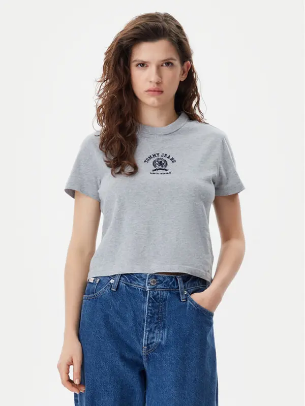 Tommy Jeans Tommy Jeans T-shirt Varsity DW0DW20317 Siva Regular Fit