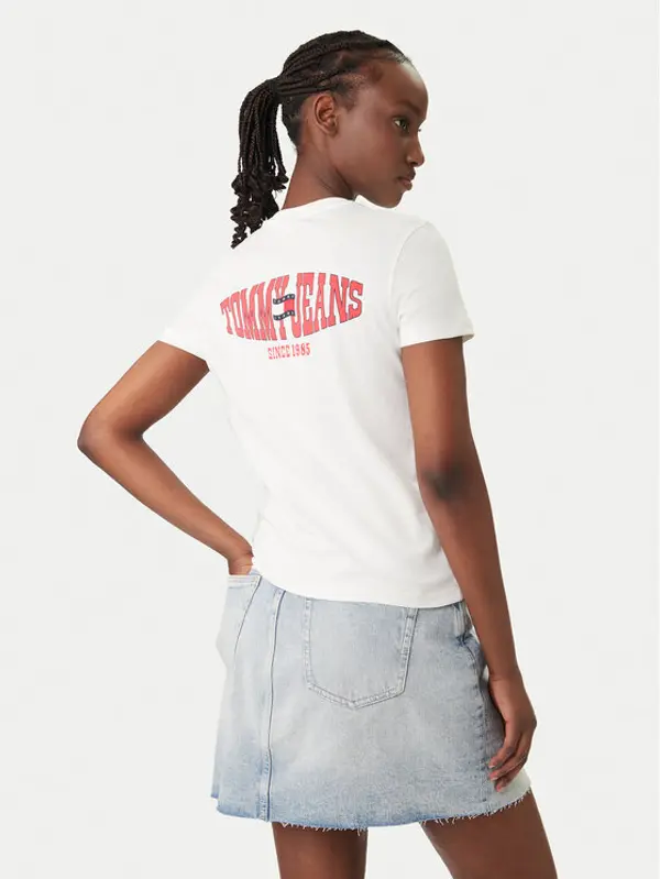 Tommy Jeans Tommy Jeans T-shirt Wavy Flag DW0DW22274 Bijela Regular Fit