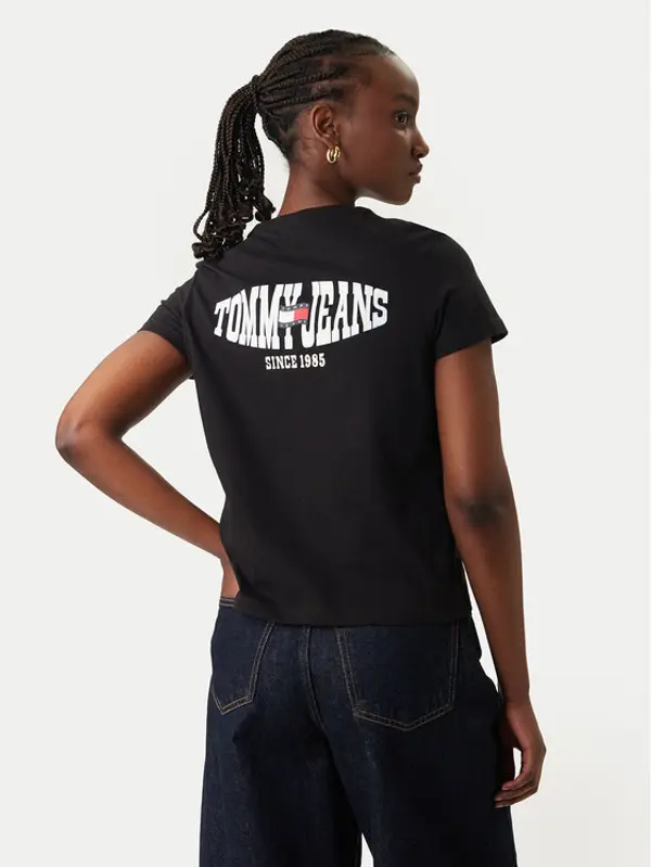 Tommy Jeans Tommy Jeans T-shirt Wavy Flag DW0DW22274 Crna Regular Fit