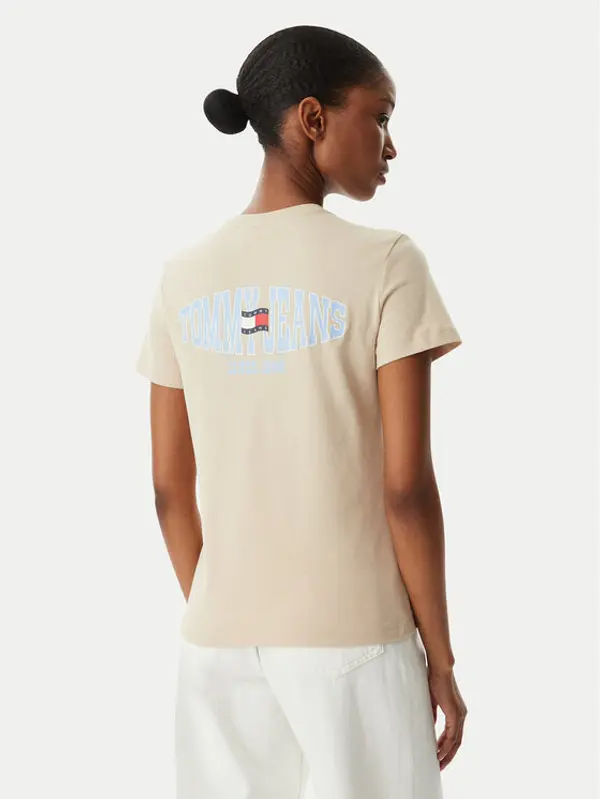 Tommy Jeans Tommy Jeans T-shirt Wavy Flag DW0DW22274 Svijetlo bež Regular Fit