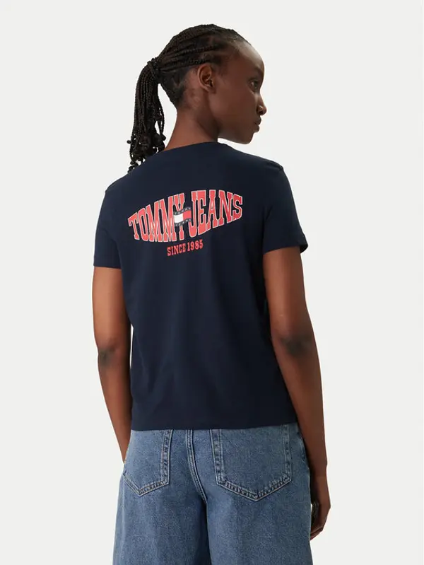 Tommy Jeans Tommy Jeans T-shirt Wavy Flag DW0DW22274 Tamnoplava Regular Fit