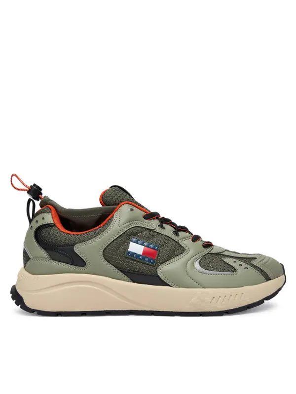 Tommy Jeans Tommy Jeans Tenisice Tjm Runner Mix Material EM0EM01620 Kaki