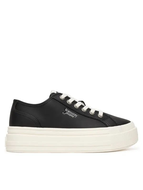 Tommy Jeans Tommy Jeans Tenisice Tjw Flatform Sneaker Ltr EN0EN02964 Crna