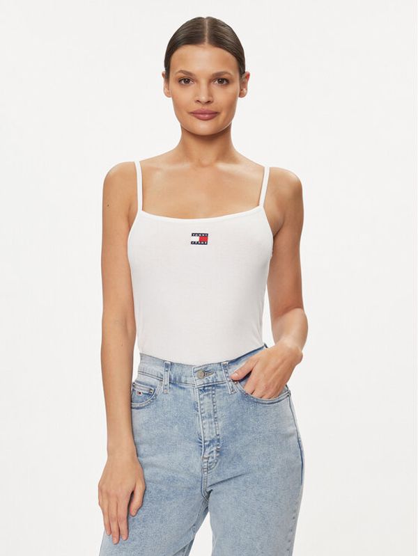 Tommy Jeans Tommy Jeans Top Badge DW0DW17904 Bijela Slim Fit