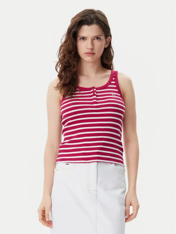 Tommy Jeans Tommy Jeans Top DW0DW19492 Crvena Slim Fit