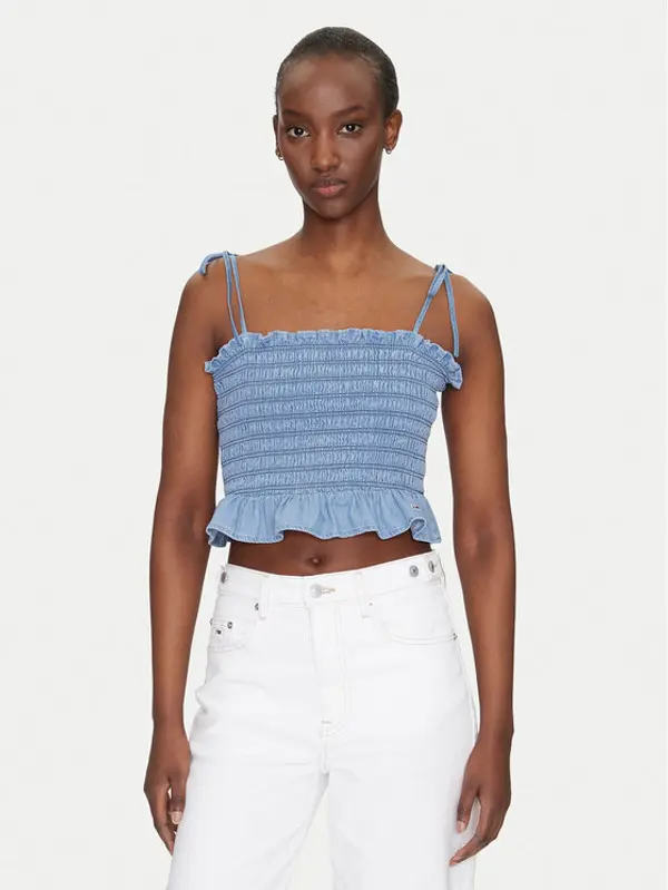 Tommy Jeans Tommy Jeans Top DW0DW20284 Plava Regular Fit