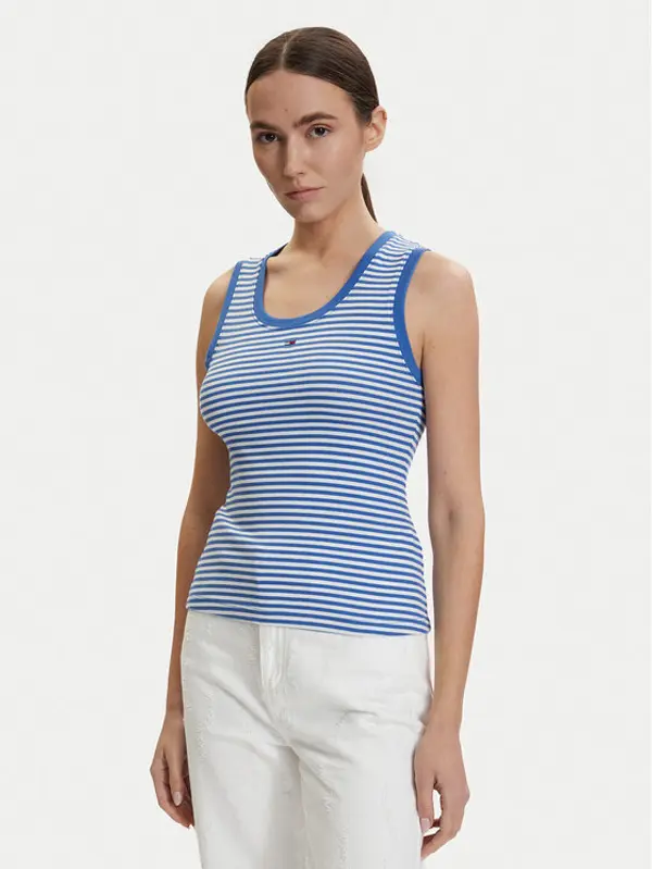 Tommy Jeans Tommy Jeans Top DW0DW20673 Plava Slim Fit