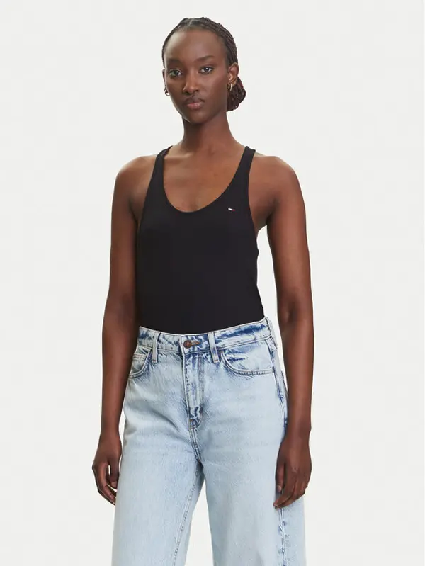 Tommy Jeans Tommy Jeans Top DW0DW20917 Crna Regular Fit