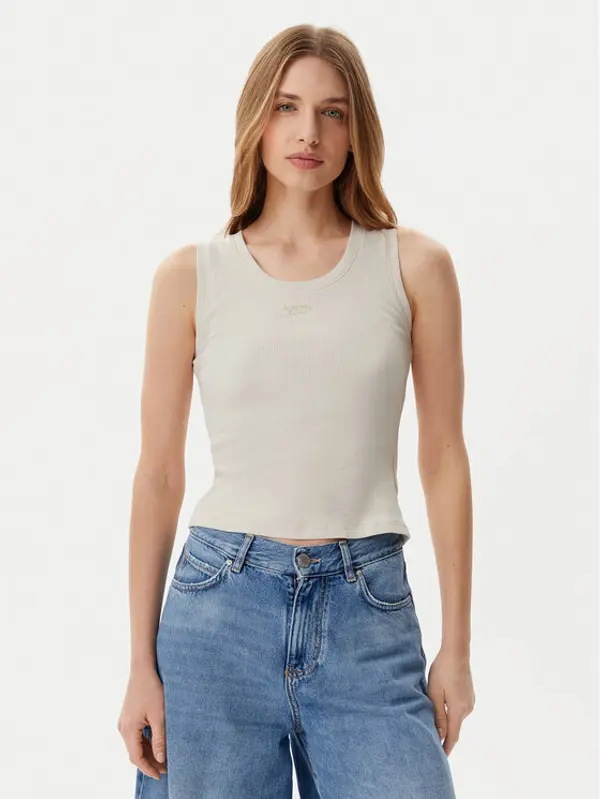 Tommy Jeans Tommy Jeans Top DW0DW21369 Bež Slim Fit