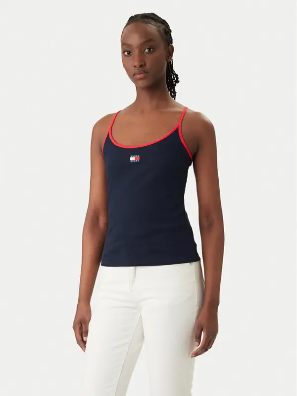 Tommy Jeans Tommy Jeans Top DW0DW22261 Tamnoplava Slim Fit