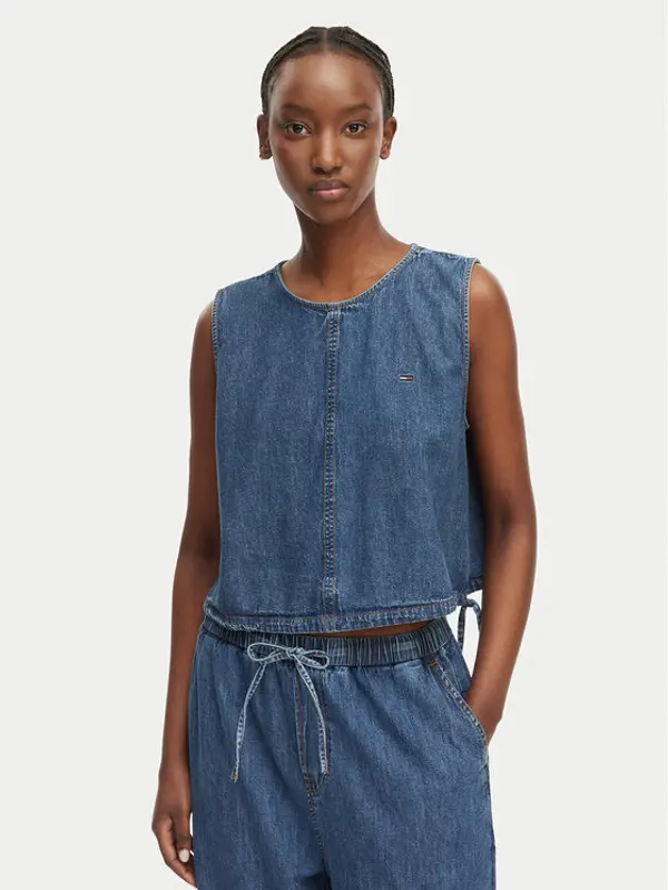 Tommy Jeans Tommy Jeans Top DW0DW22609 Plava Regular Fit