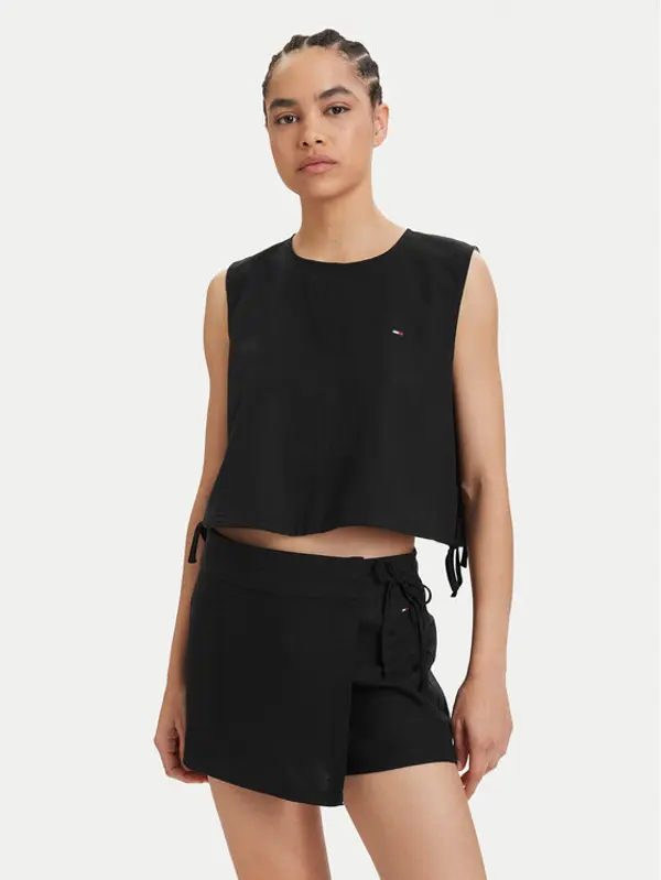 Tommy Jeans Tommy Jeans Top DW0DW22779 Crna Regular Fit