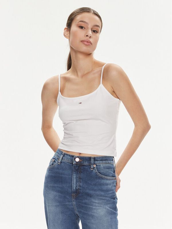 Tommy Jeans Tommy Jeans Top Essential DW0DW17381 Bijela Slim Fit