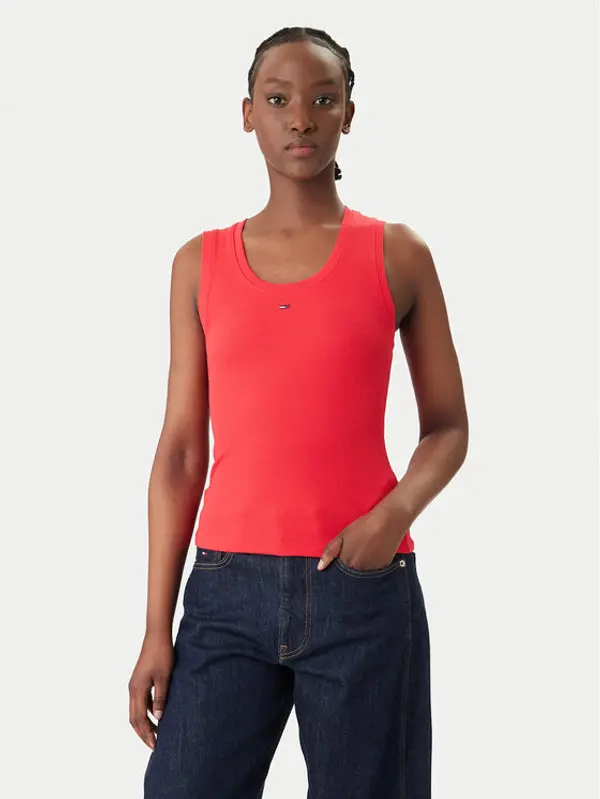 Tommy Jeans Tommy Jeans Top Essential DW0DW20673 Crvena Slim Fit