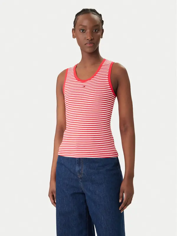 Tommy Jeans Tommy Jeans Top Essential DW0DW20673 Crvena Slim Fit