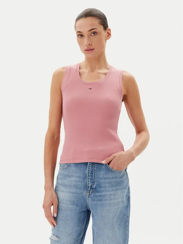 Tommy Jeans Tommy Jeans Top Essential DW0DW20673 Ružičasta Slim Fit