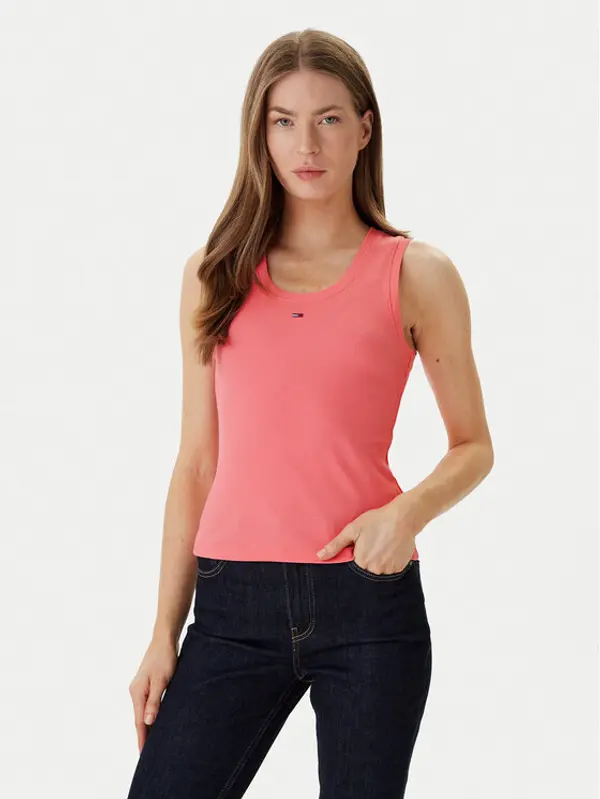 Tommy Jeans Tommy Jeans Top Essential DW0DW20673 Ružičasta Slim Fit