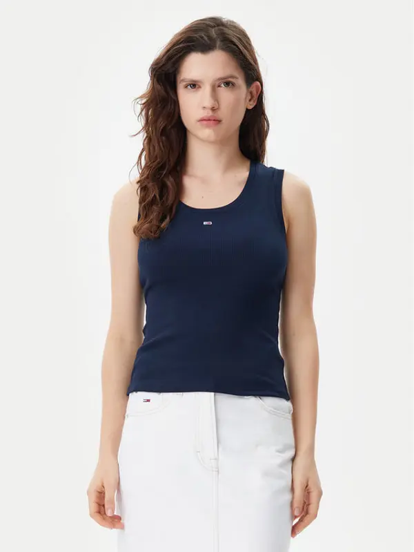 Tommy Jeans Tommy Jeans Top Essential DW0DW20673 Tamnoplava Slim Fit