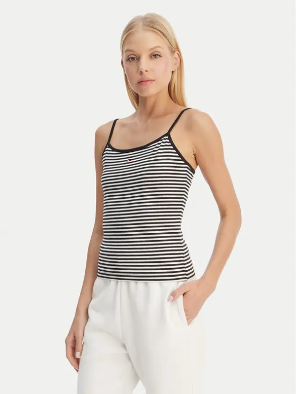 Tommy Jeans Tommy Jeans Top Essential DW0DW20675 Crna Slim Fit