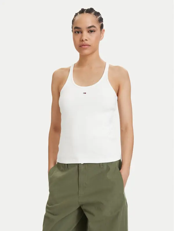 Tommy Jeans Tommy Jeans Top Racerback DW0DW22264 Bijela Slim Fit